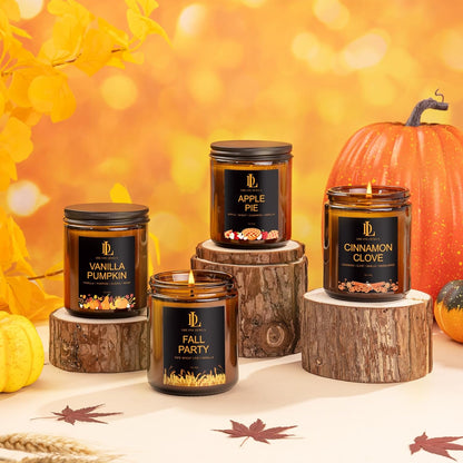 Scented Candles Set, 4 Pack Soy Candles for Home Scented, Candle Gifts for Men Women, Scents of Pineapple Cocktail/Coconut Vanilla/Pink Sands/Bahamian Breeze