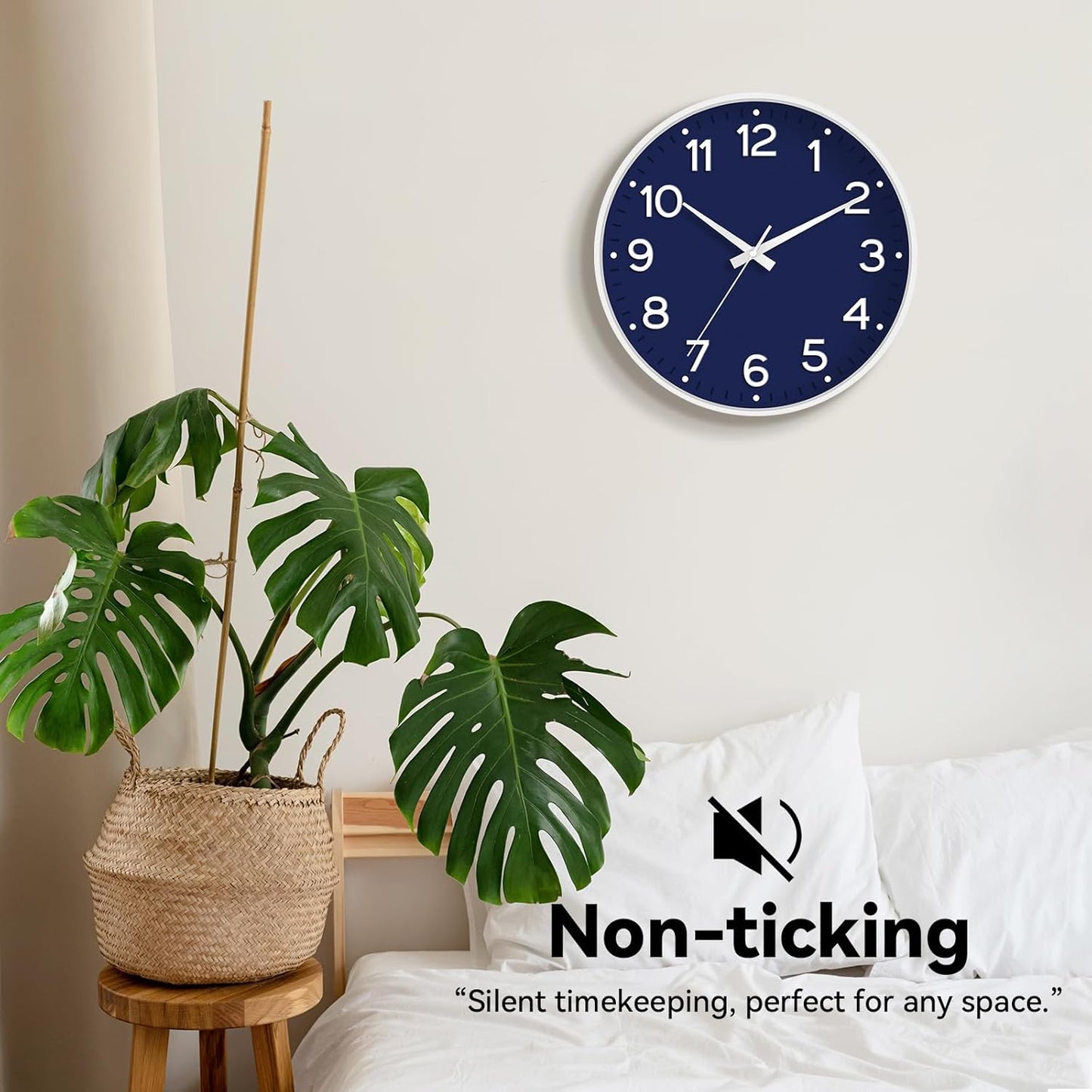 Roymnie Wall Clock Green, Silent Wall Clocks Battery Operated 8 Inch-Modern Non Ticking Analog Clock Decorative for Kitchen Office Bathroom Bedroom(Gold)