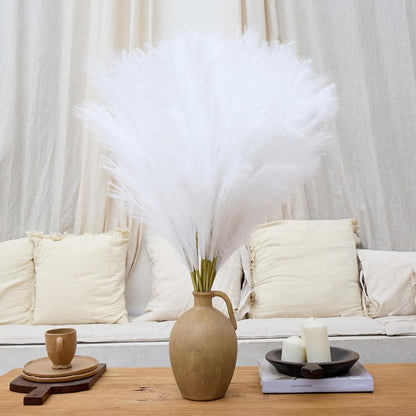 10 Pcs 39''/3.2FT Faux Pampas Grass Decor, Large Tall Fluffy Artificial Fake Flower, Bedroom Decor Boho Decor Pompas Floral for Vase Filler Farmhouse Home Wedding Decor (Blue)