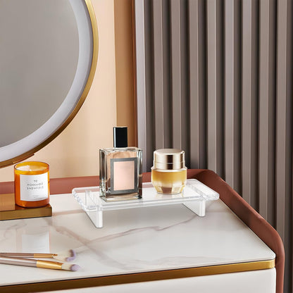 Chivalral Acrylic Bathroom Counter Tray: Water-Resistant Kitchen and Bathroom Tray Countertop Decor,Perfect for Soap Dish,Vanity,Plant,Candle Decor,and Riser Organizer-Small