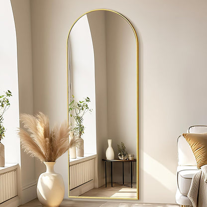 Simple Deluxe Arched Full Length Mirror, 71"x26"Large Floor Mirrors, for Wall Door Bedroom Bathroom Living Room (Gold)