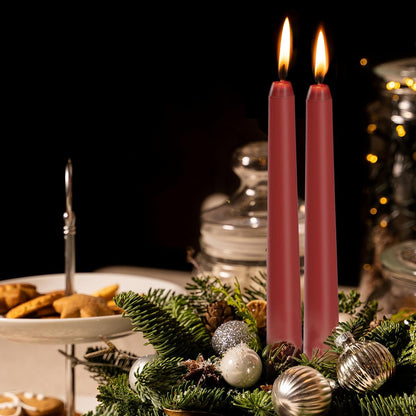 KONNI 0.87×10 Inch Ivory Taper Candles, Unscented and Smokeless Tall Candlesticks, 10 Pack Tapered Candles with Cotton Wicks, Long Burning, Ideal for Weddings, Dinner Parties, and Home Décor