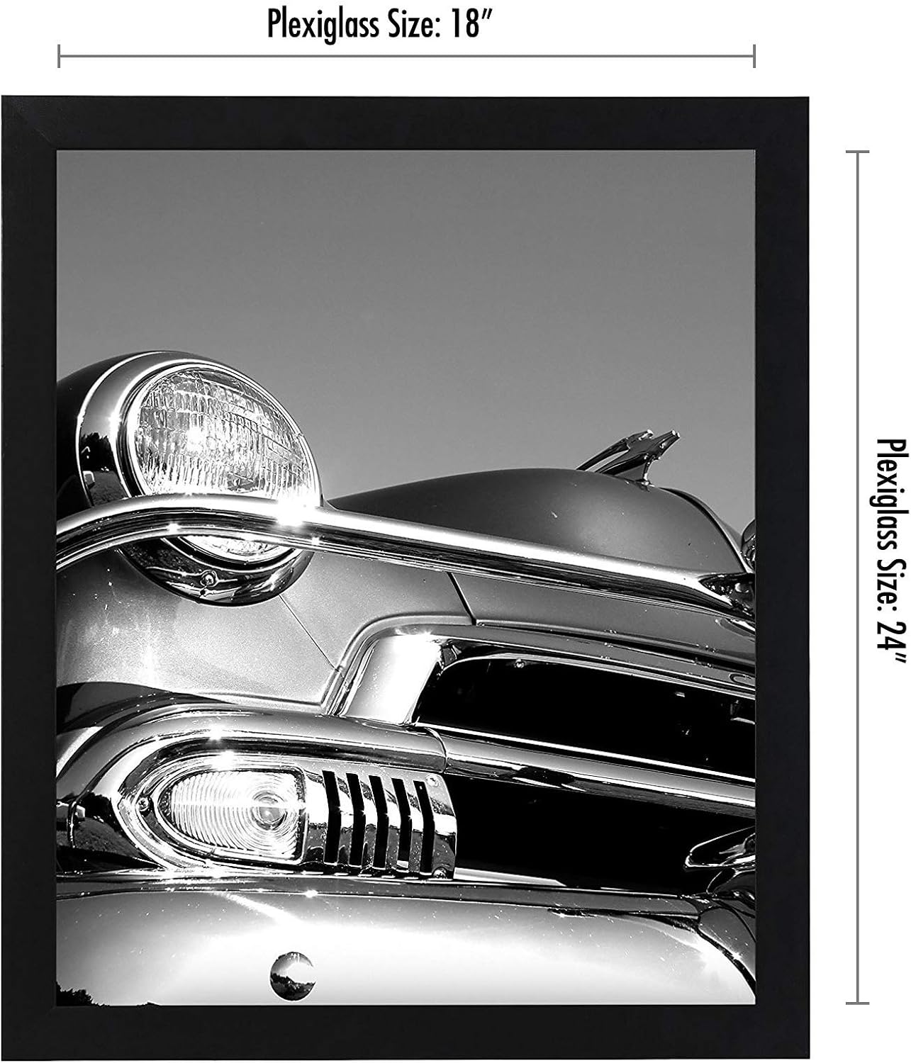 Americanflat 16x20 Picture Frame with Polished Plexiglass - Black Picture Frame - Wide Photo Frames Made of Engineered Wood for Vertical or Horizontal Wall Display - Epic Collection - Black - Colors B