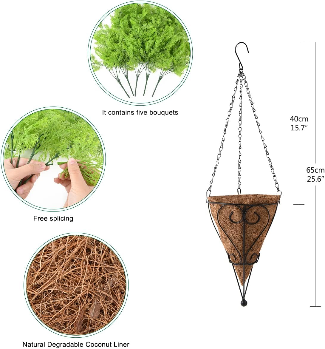 ZFProcess Artificial Faux Hanging Plants Basket for Spring Summer Outdoor Decoration, Fake Eucalyptus Plant UV Resistant Look Real for Outside Porch Home Patio Balcony Yard(Eucalyptus)