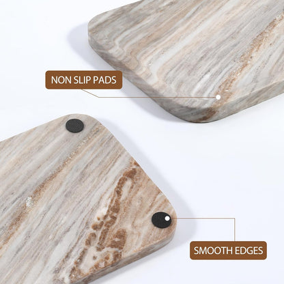 Koville Romano Travertine Tray, 12"x8" Natural Stone Vanity Tray for Countertop Bathroom Kitchen Dresser, Decorative Marble Catchall Trays for Perfume Jewelry, Rectangular Serving Tray(Beige)