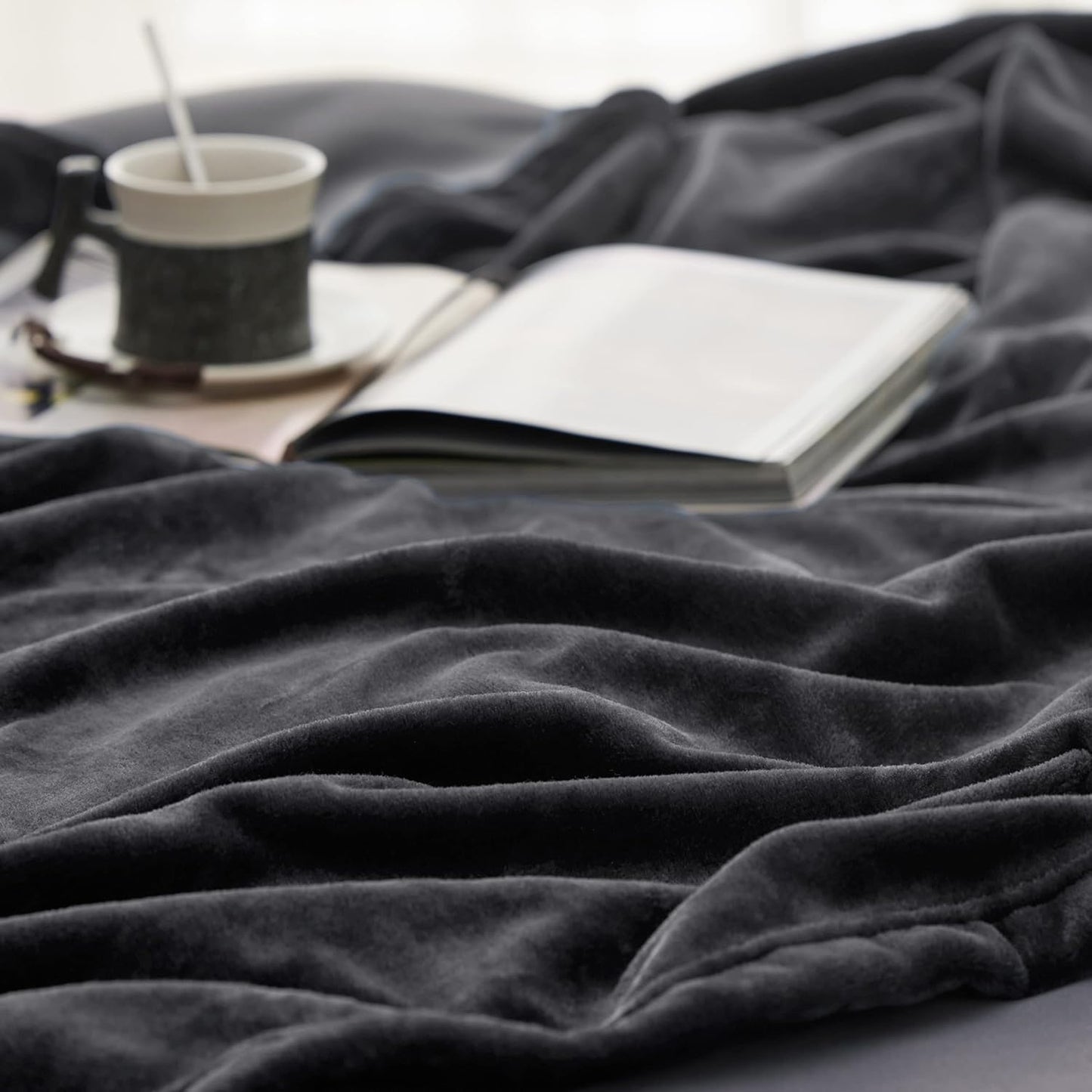 Bedsure GentleSoft Fleece Throw Blanket for Couch Grey - Lightweight Plush Fuzzy Cozy Soft Blankets and Throws for Sofa, Couch, Travel, Camping, 50x60 inches - Colors A
