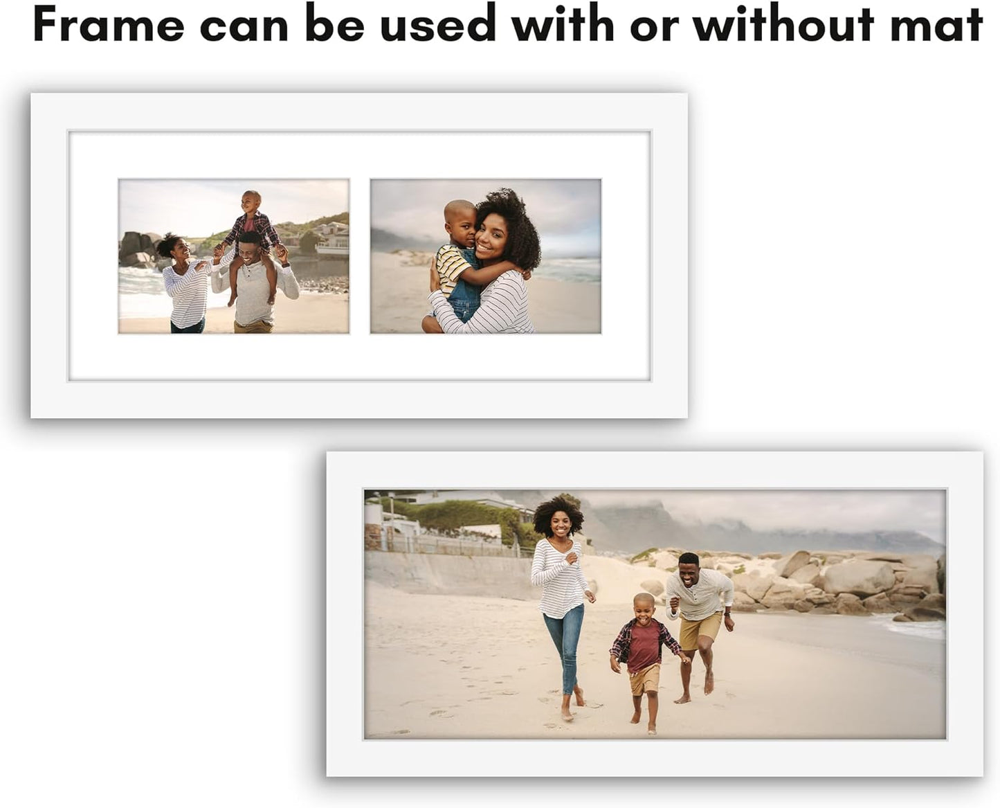 Americanflat 4x6 Collage Picture Frame with Shatter-Resistant Glass - Fits Five 4x6 Photos or Use as One 11x14 Picture Frame - Signature Collection - Collage Frames for Wall Display - Black