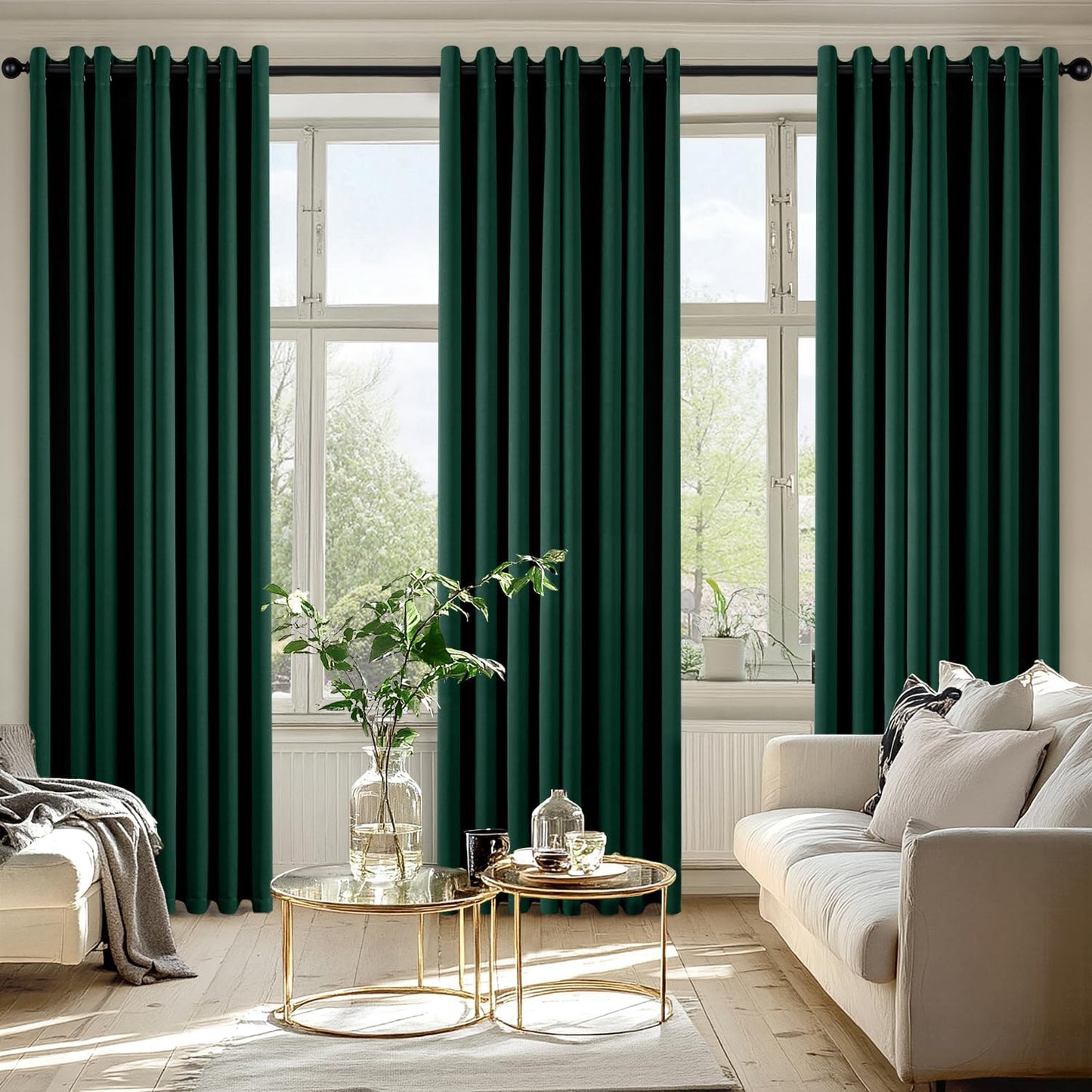 MIULEE Blackout Curtains for Bedroom Living Room 2 Panels, Thermal Insulated Room Darkening Drapes Grommet Noise Reducing Light Blocking Window Treatments 63 Inches Long 40x63 Inch Black - Colors A