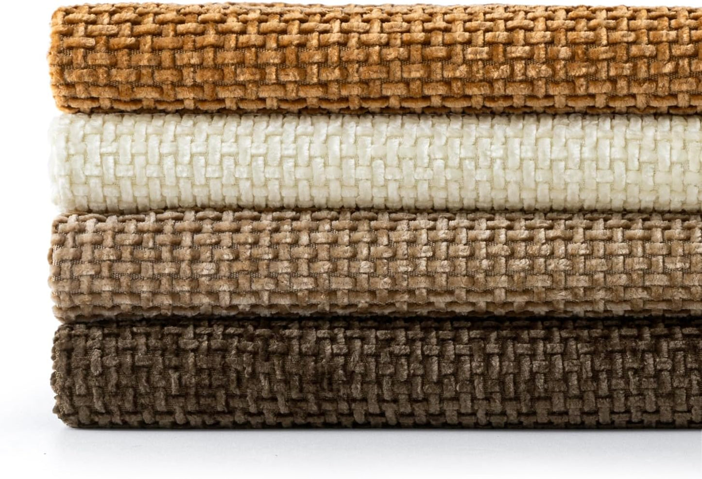 MIULEE Pack of 4 Couch Throw Pillow Covers 18x18 Inch Neutral Soft Decorative Chenille Pillow Covers Farmhouse Boho Cushion Covers for Mid Century Modern Spring Home Decor Sofa Bedroom Living Room