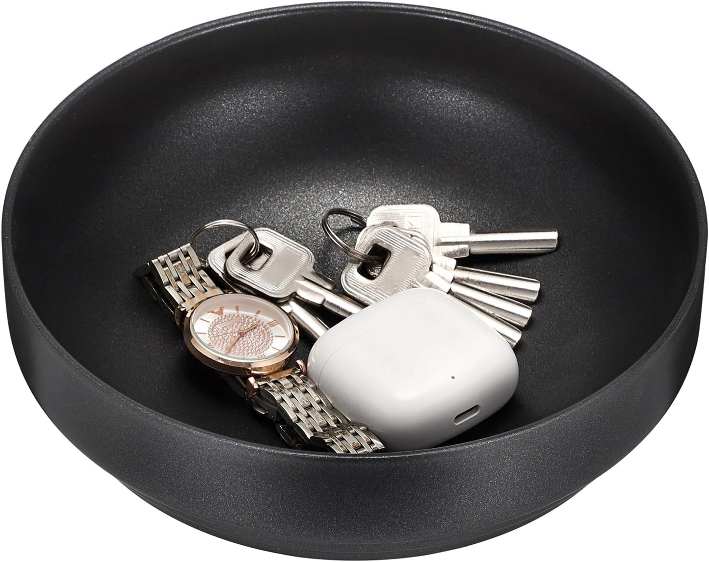 Key Bowl for Entryway Table Decorative Key Dish for Organizing Tabletop Catch All Bowl Gold Fruit Bowls for Kitchen Counter, Coffee Table,7.4 Inches