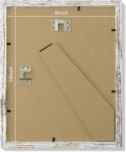 Vittanly 8x10 Picture Frames Set of 9, Shatter Resistant Plexiglass, Display 5x7 Pictures with Mat or 8x10 without Mat, Photo Frames for Wall or Tabletop, Engineered Wood, Black - Colors A