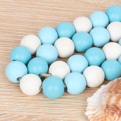 Meplait Wood Bead Garland, 39in Farmhouse Beads with Tassels for Tiered Tray Decor