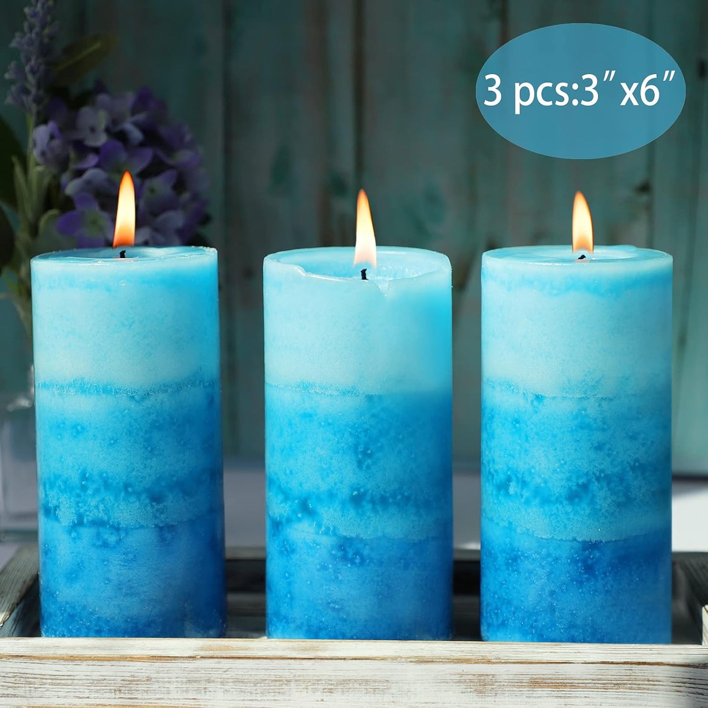Pillar Candles Vanilla Cupcake Scented Immeiscent Aromatherapy Candle 50+ Hours Clean Burning Long Lasting Mottled Layered Candles for Home Scented SPA Restaurant Set of 3