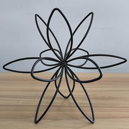 8" Gold Decorative Sphere, Metal Floral Tabletop Sculpture, Abstract Tabletop Decorative Ball for Home Metal Sphere Decor
