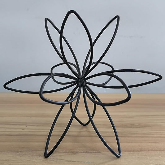 8" Gold Decorative Sphere, Metal Floral Tabletop Sculpture, Abstract Tabletop Decorative Ball for Home Metal Sphere Decor