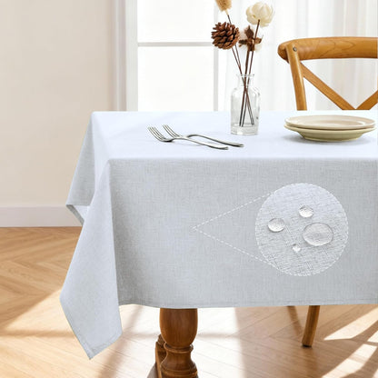 Pureegg Rectangle Linen Tablecloth Waterproof & Stain Resistant, Wrinkle-Free Table Cloth Adds Elegance and Protection, Ideal for Dining, Party, Wedding and Outdoor, 52 x 70 Inch, Sage Green
