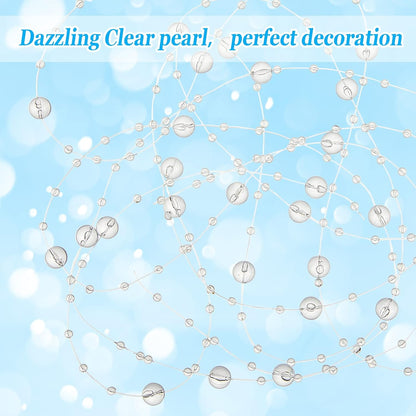 Tondiamo 24 Pcs Artificial Pearl String for Floating Candle Faux Pearls Beads String Garland Centerpiece Decoration for Vases Filler Wedding Spring Holiday Party Decor(Gold)