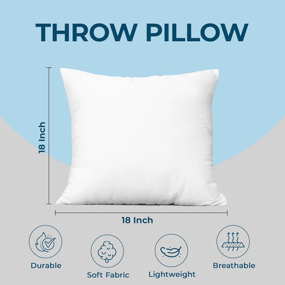 Utopia Bedding Throw Pillows (Set of 4, White) – 16 x 16 Inches Down Alternative Pillows for Bed, Sofa, and Couch - Fluffy Decorative Stuffer Pillow for Indoors & Outdoors