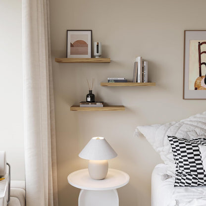 Upassion White Floating Shelves - Set of 3, 16" Wall Mounted Shelves for Home Decor, Living Room, Bedroom, Bathroom, Kitchen