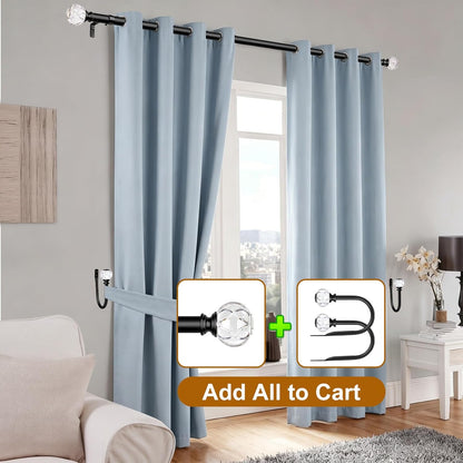 KAMANINA Curtain Holdbacks 2pcs, Gold Curtain Tiebacks, Window Curtains Hooks for Wall, Decorative Holders for Drapes with Crystal Finials(5.4" L × 4.1" W)