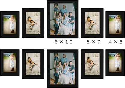 LUCKYLIFE Picture Frames Collage Wall Decor 10-Pack, Gallery Wall Frame Set with 8x10 5x7 4x6 Frames in 3 Different Finishes