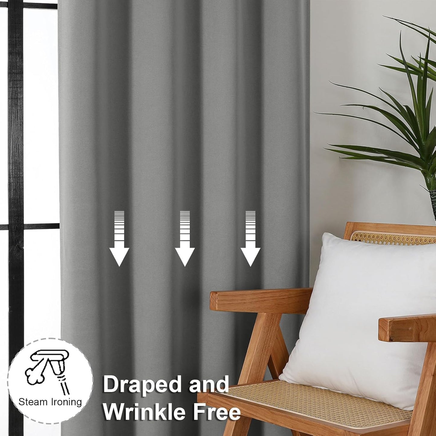 Simplebrand Ava Sage Green Blackout Curtains for Bedroom 63 Inch Length 2 Panels Set, Solid Thermal Insulated Energy Saving Rod Pocket Window Treatment Curtains Blackout Drapes, W40 x L63 Inch, Sage - Colors B