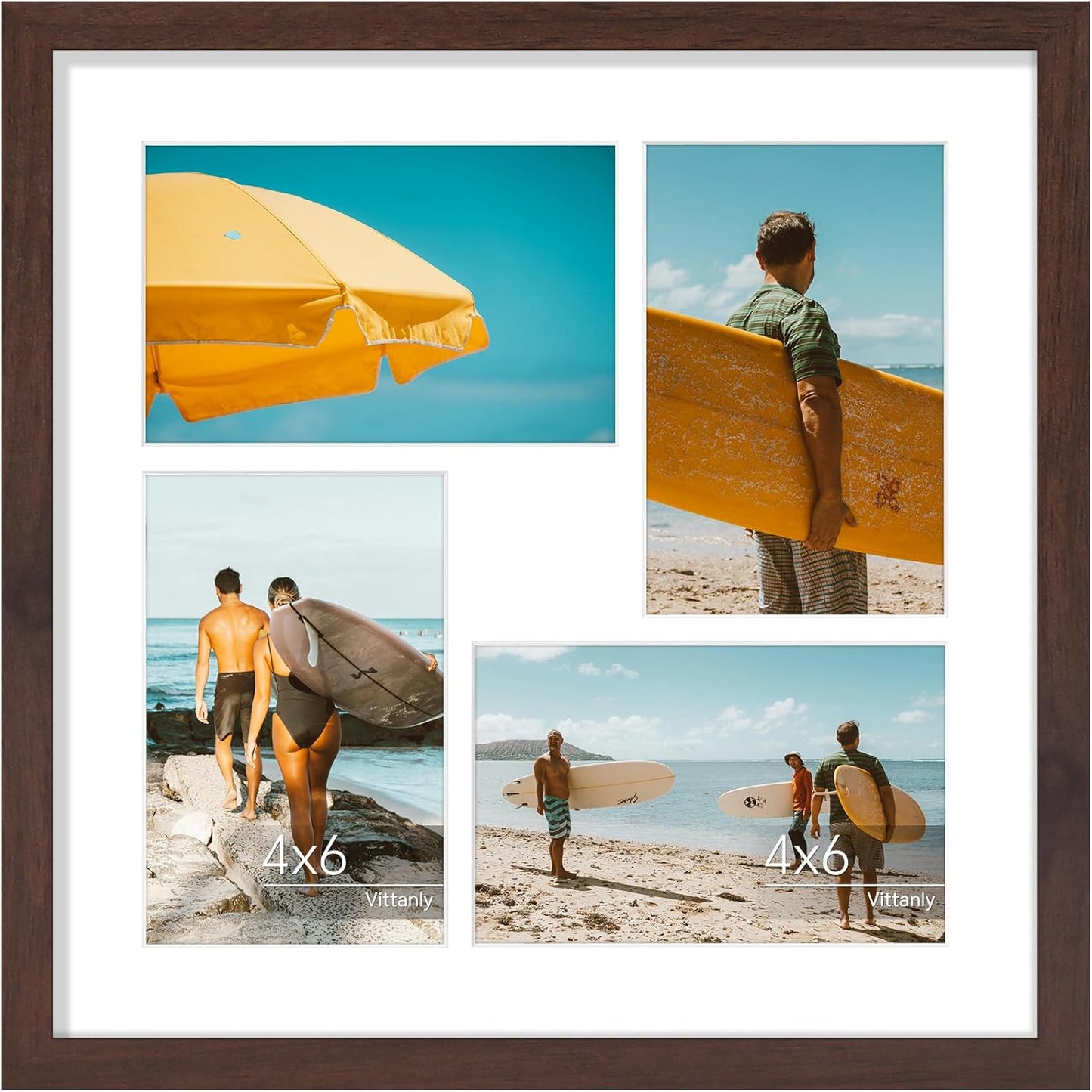 Vittanly 11x14 Collage Picture Frame, Displays 5Pcs 4x6 Pictures with Mat or 1Pcs 11x14 without Mat for Wall Mounting, Picture Frames Collage Wall Decor in Black, 1 Pack