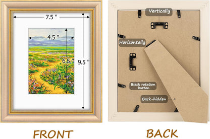 Golden State Art,11x14 Ornate Picture Frame for 8x10 Photo with Mat or 11 x 14 Prints without Mat,Real Glass Wall Display(Color:Green Gold)
