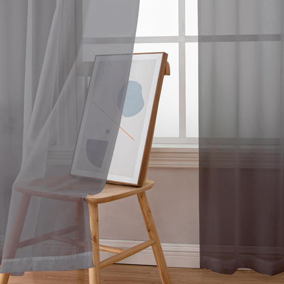 OWENIE Sheer Curtains 84 inches Long 2 Panels Set for Living Room/Bedroom, Rod Pocket Voile Sheer Panel Drapes, White, 2pcs, Each 42" W x 84" L - Colors A