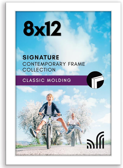 Americanflat 12x18 Poster Frame with Shatter-Resistant Glass - Signature Collection - Gallery-Style Frames Made of Engineered Wood - Photo Frame for Wall Display - Black - Colors A