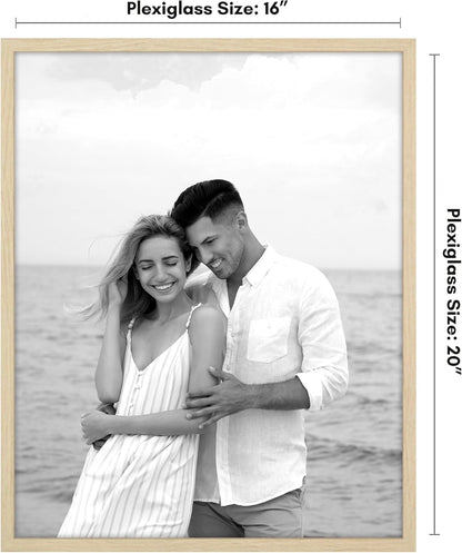 Americanflat 24x36 Poster Frame with Polished Plexiglass - Streamline Collection - Thin Border Picture Frame for Wall Display - Hanging Hardware Included - Black - Colors D