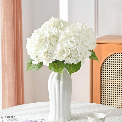 MARTINE MALL 3Pcs 21in Hydrangea Artificial Flowers, Latex Real Touch Hydrangeas Lifelike Large Hydrangea Flowers for Home Decor Party Arrangements Wedding Bouquets Centerpieces (Blue)