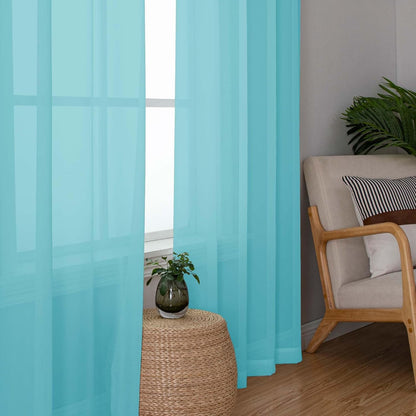 OWENIE Sheer Curtains 84 inches Long 2 Panels Set for Living Room/Bedroom, Rod Pocket Voile Sheer Panel Drapes, White, 2pcs, Each 42" W x 84" L - Colors A