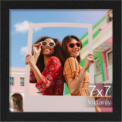 Vittanly 11x14 Picture Frame, Display Pictures 8x10 with Mat or 11x14 without Mat, Photo Frame for Wall Mounting, Black, 1 Pack - Colors A