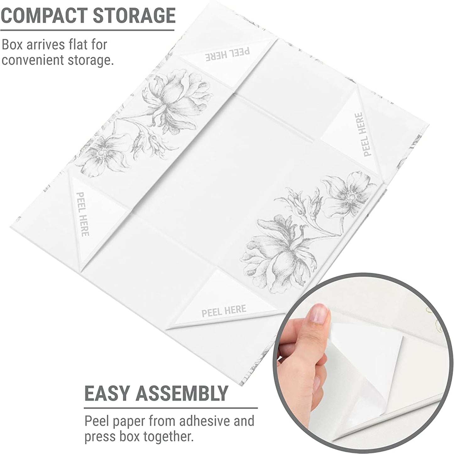 Luxury Keepsake Gift Box | Gold Floral Decorative Boxes with Magnetic Lids for Presents, Wedding Memory Box, and Bridal Gifts. 11.5" x 7.5" x 3.5"
