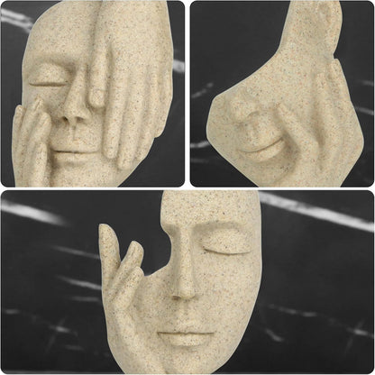 3 Pcs Thinker Statue,Modern Home Resin Sculptures,Collectible Figurines for Home Office Bookshelf Desktop Decor(Black)