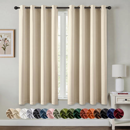 MIULEE Blackout Curtains for Bedroom Living Room 2 Panels, Thermal Insulated Room Darkening Drapes Grommet Noise Reducing Light Blocking Window Treatments 63 Inches Long 40x63 Inch Black - Colors B