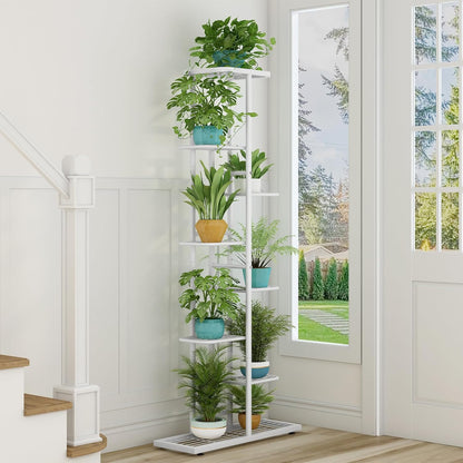 LINZINAR Plant Stand Indoor Outdoor Corner 4 Tier Metal Plant Shelf Patio Plant Rack for Garden Corner Balcony Living Room