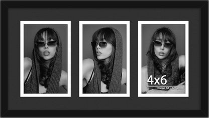 DUENPY 14x26 Collage Picture Frame 4x6 Collage Picture Frame Displays Twelve 4x6 inch Photos Available Horizontal Wall Mounting Display and Vertical Black - Colors A