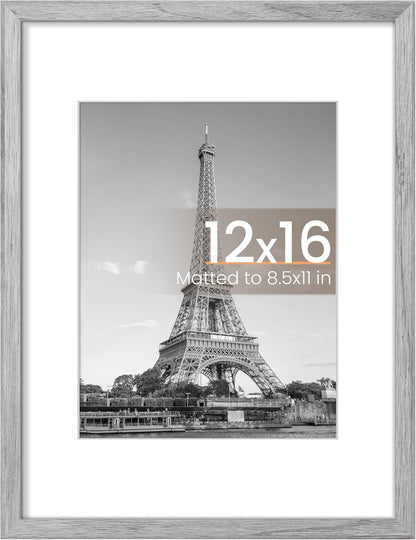 upsimples 8x10 Picture Frame, Display Pictures 5x7 with Mat or 8x10 Without Mat, Wall Hanging Photo Frame, Black, 1 Pack - Colors A