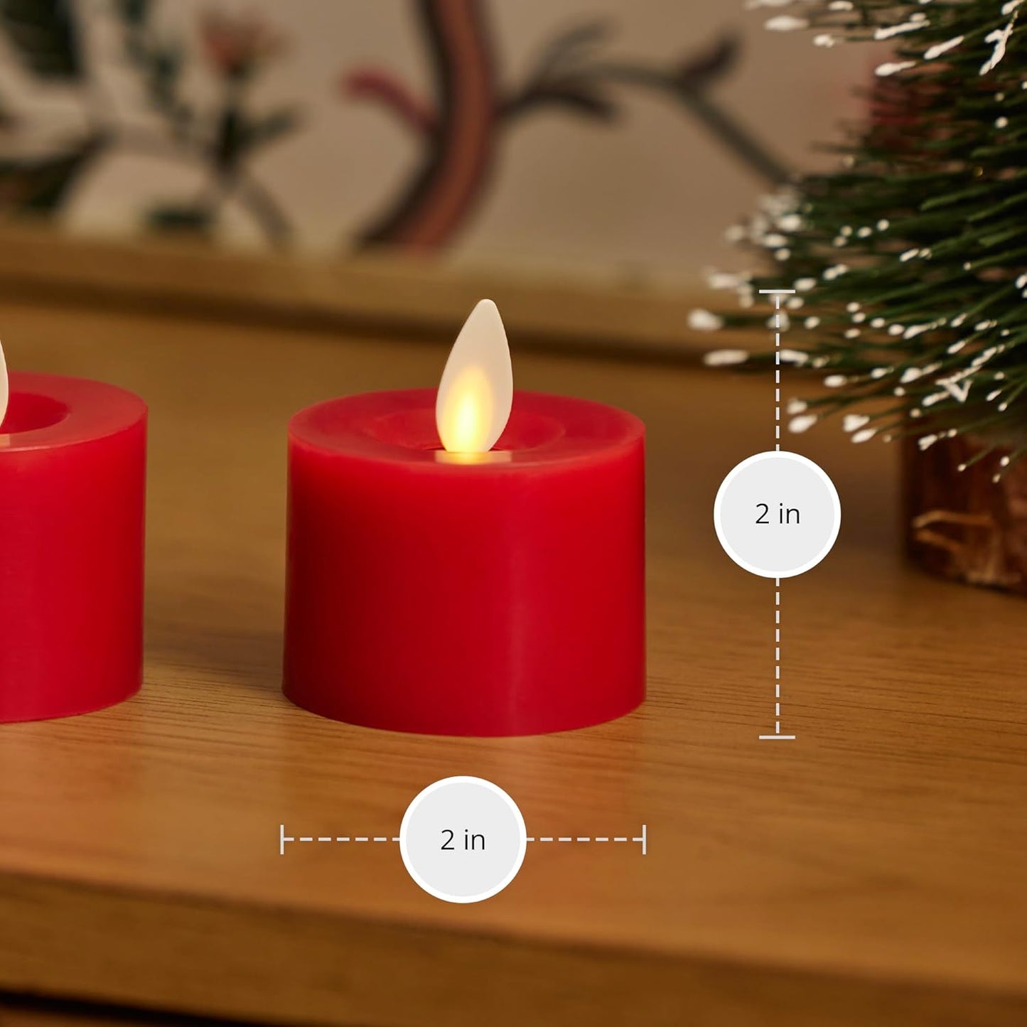 Luminara Flickering Flameless Pearl Ivory Tealights - Warm LED Light Flame Votives - Battery Operated Decor for Dining Room Table Centerpieces, Fireplace Mantel, Dinner Party, Reception - Set of 4