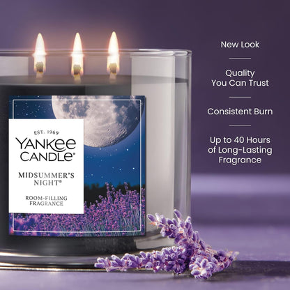 Yankee Candle Large Tumbler Scented Candle with up to 80 Hour Burn Time, Premium Plant Wax Blend for Consistent Burn, 20 oz Tumbler Candle with Room Filling Fragrance, Midsummer's Night
