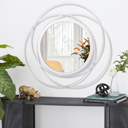 Gold Sunburst Mirrors for Wall Decorative Metal Round Art Mirrors Large Wall Decor Hanging Mirror for Bathroom Bedroom Living Room Vanity Entryway 16"