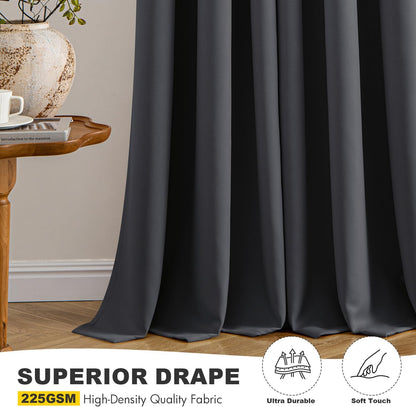 MIULEE Blackout Curtains for Bedroom Living Room 2 Panels, Thermal Insulated Room Darkening Drapes Grommet Noise Reducing Light Blocking Window Treatments 63 Inches Long 40x63 Inch Black - Colors A