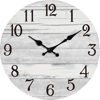 KECYET Wall Clock Battery Operated 8 Inch Silent Non Ticking Coastal Design Country Rustic Retro Decorative for Bathroom Kitchen Living Room Bedroom