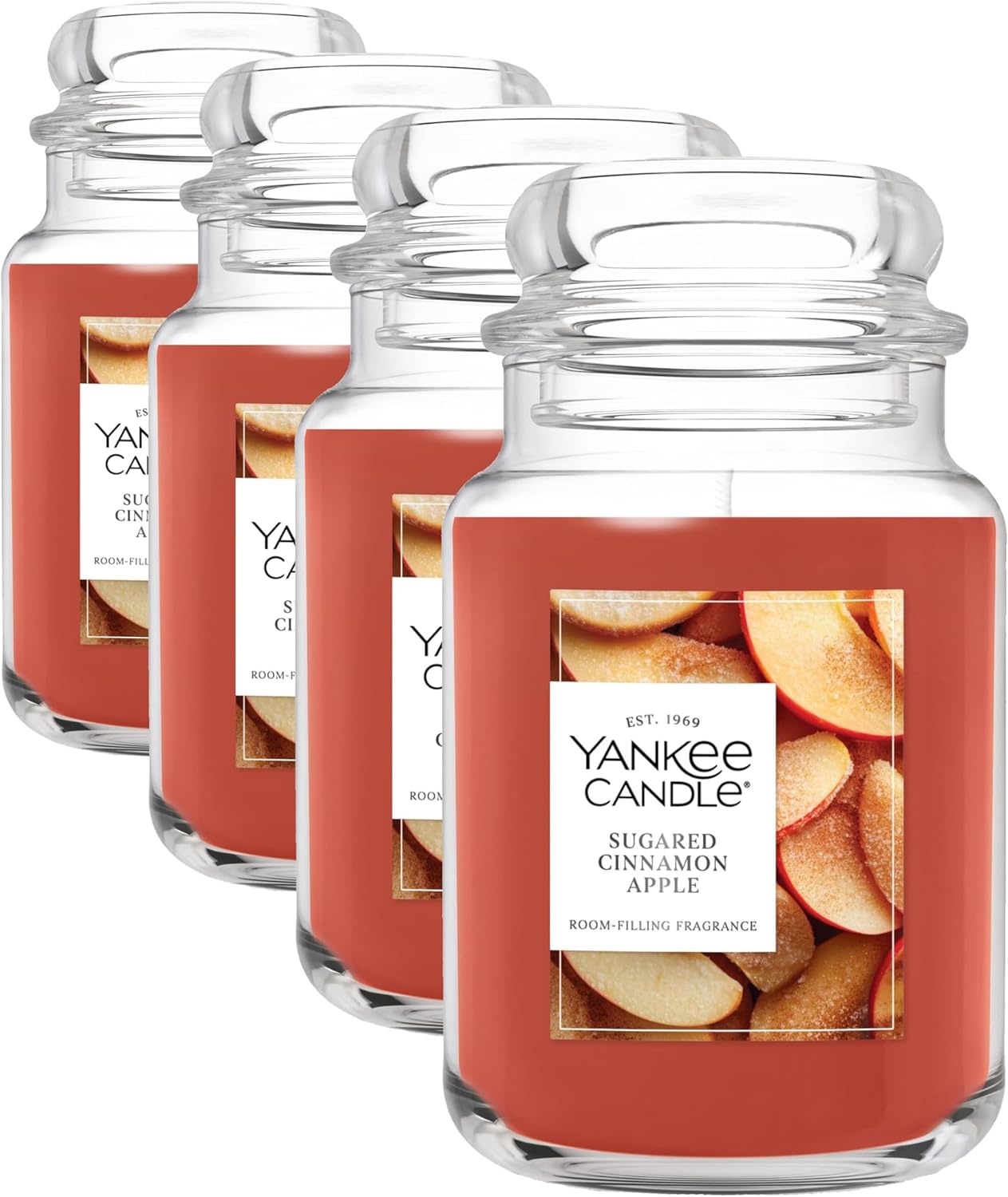 Yankee Candle Sugared Cinnamon Apple, Scented Candle, 22oz Large Jar with up to 150 Hour Burn Time, Giftable