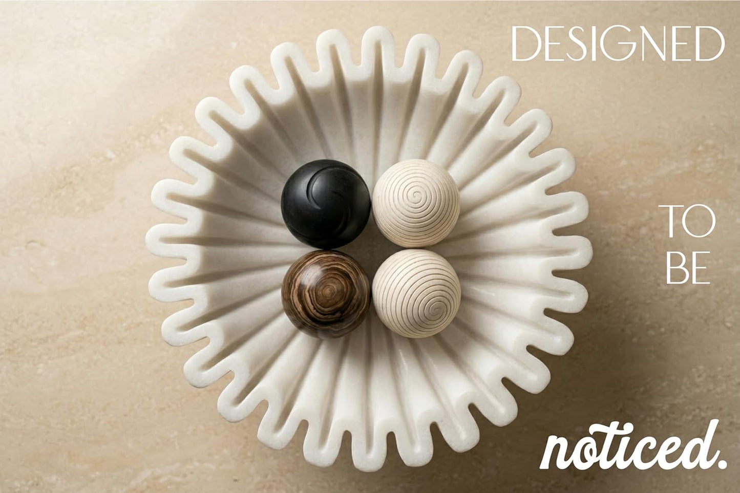 Marble Decorative Bowl for Home Decor - Natural Stone | Handcrafted | Pedestal Marble Bowl - Versatile 9" Catch All for Entryway