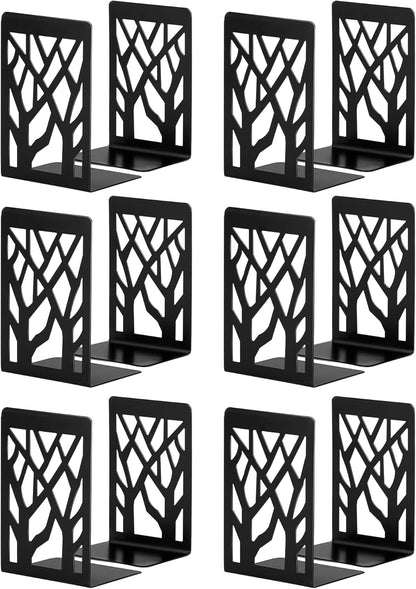 Book Ends, Bookends, Bookends for Shelves, Bookend, Book Ends for Heavy Books, Black Metal Book Shelf Holder Home Decorative, Book Stoppers for Shelves 3 Pair