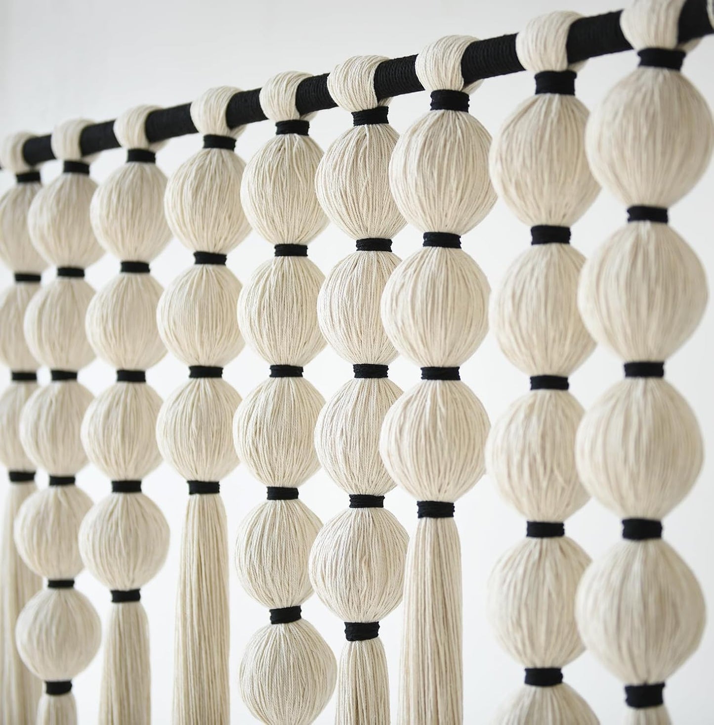 IOWER Macrame Wall Hanging 27" W x 31" L Boho Wall Decor Sphericity Cotton Textile Wall Hanging Art Fiber Yarn Art Handmade Detachable Assembly