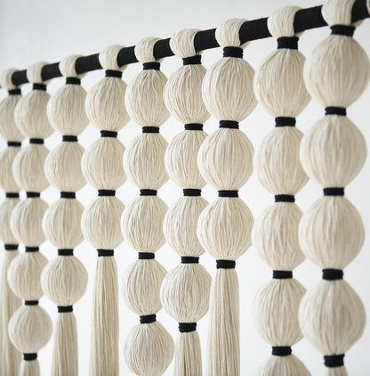 IOWER Macrame Wall Hanging 27" W x 31" L Boho Wall Decor Sphericity Cotton Textile Wall Hanging Art Fiber Yarn Art Handmade Detachable Assembly